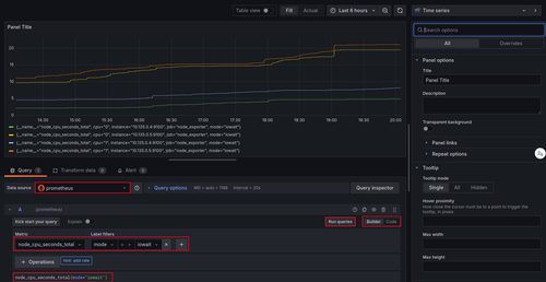 Grafana Dashboard for node_cpu_seconds_total