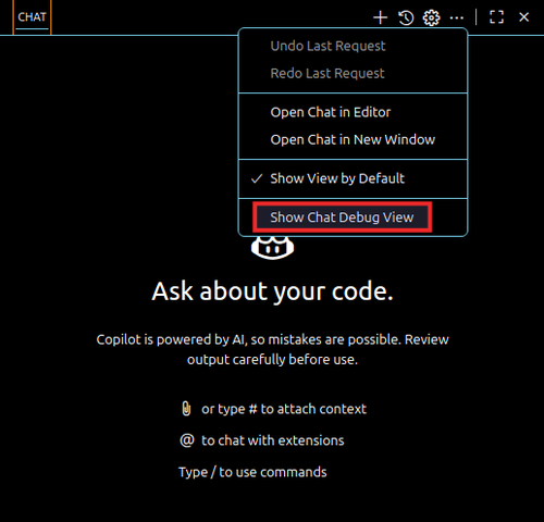 Show chat debug info