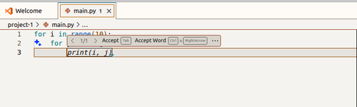 Code completion example