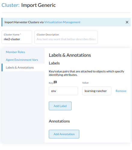 Importing a cluster in Rancher