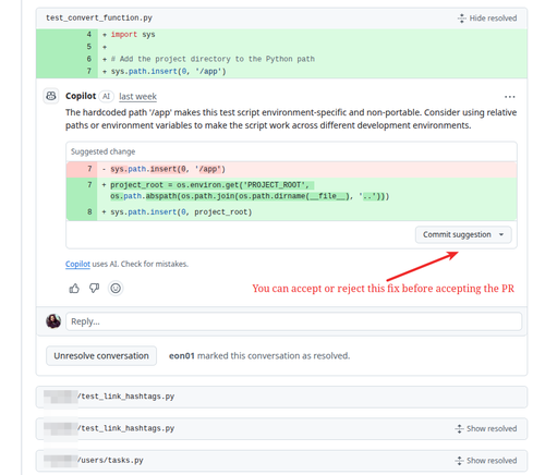 GitHub Copilot Suggestions