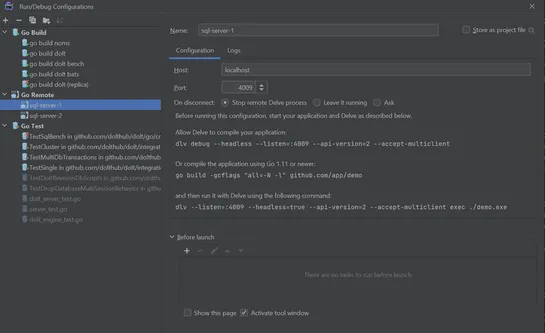 Writing and debugging integration tests of multiple processes with Golang