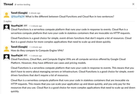 Building an AI Slack Bot using Vertex Generative AI