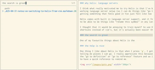 Notes on switching to Helix from vim