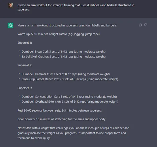 ChatGPT Is My New Personal Trainer