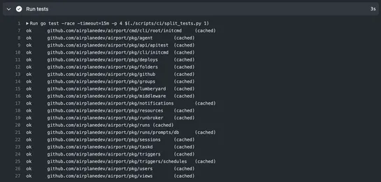 Caching Golang tests in CI