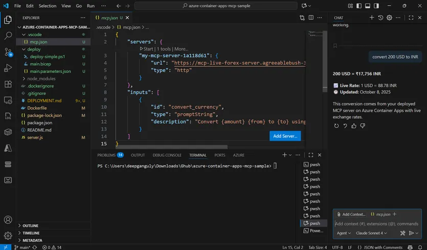 Hosting Remote MCP Server on Azure Container Apps (ACA) using Streamable HTTP transport mechanism