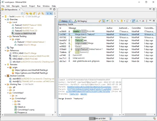 Git – Comparing Visual Studio 2022 with MeGit/EGit and SourceTree