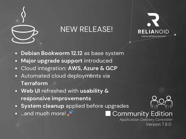 Community edition V7.8 release relianoid