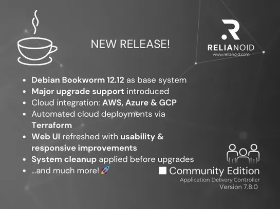 Community edition V7.8 release relianoid