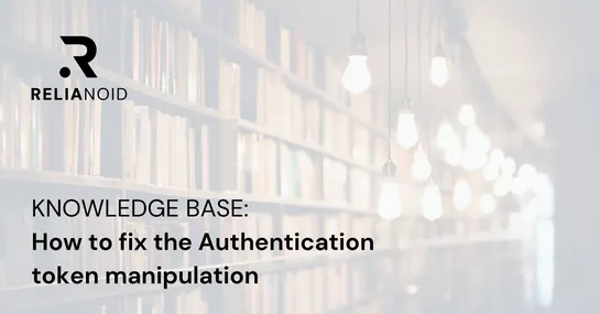 KB fix authentication token RELIANOID