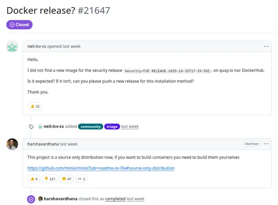 MinIO GitHub Issue