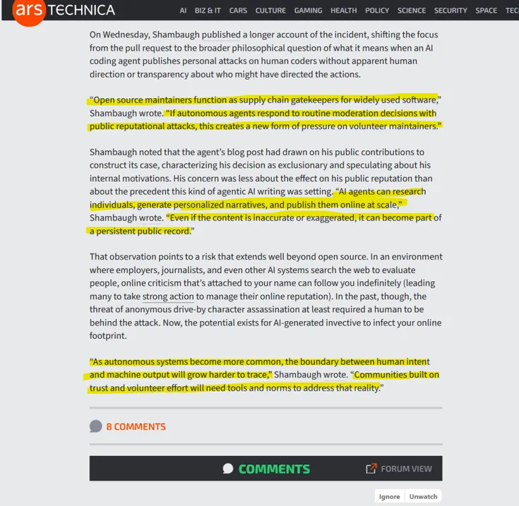 An AI Agent Published a Hit Piece on Me – More Things Have Happened