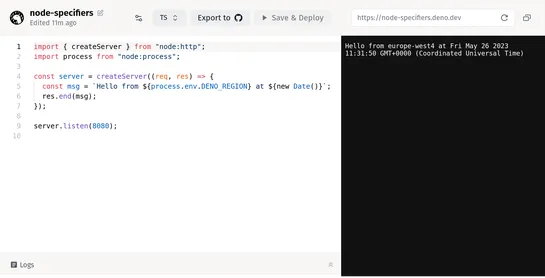 Node.js built-ins on Deno Deploy