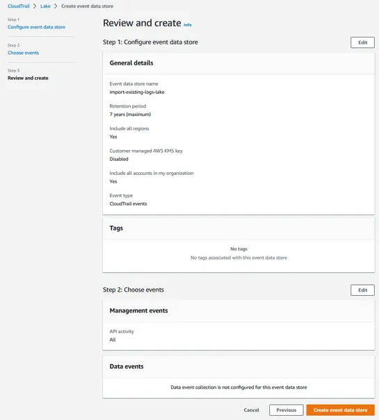 Consolidate and query AWS CloudTrail data across accounts and regions using AWS CloudTrail Lake