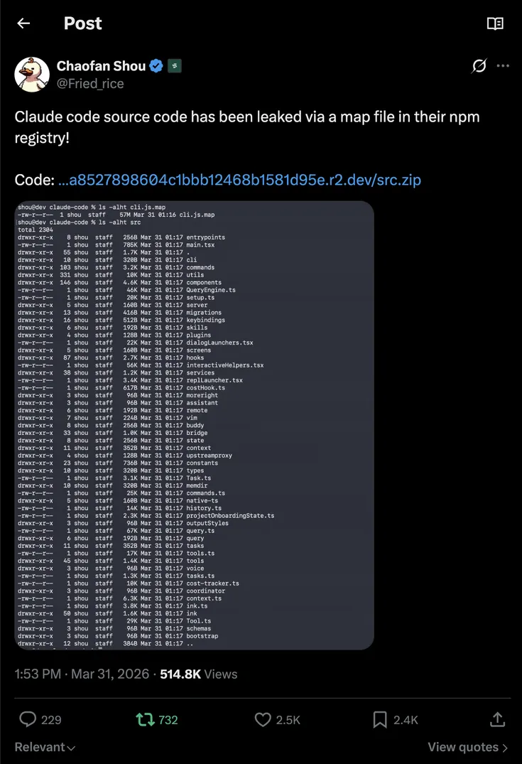 Claude Code leaked source