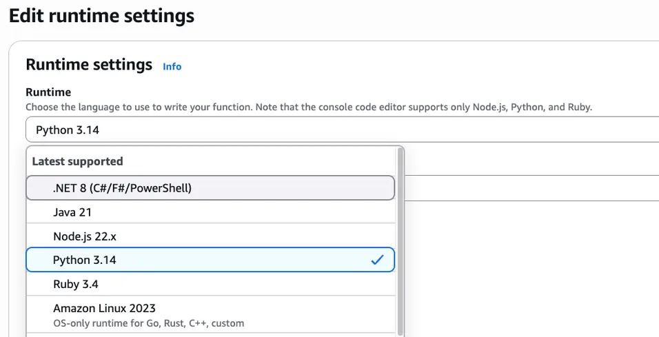 AWS Lambda Gets Python 3.14: Faster, Smarter, and More Serverless-Friendly