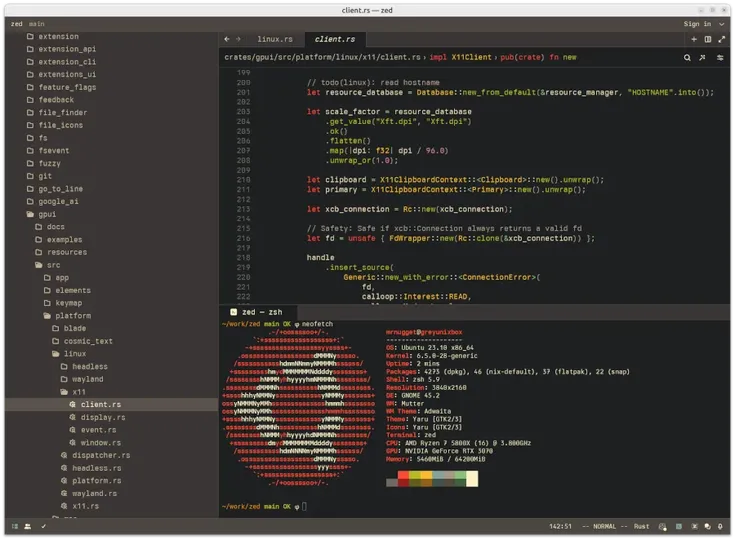 Zed Editor Now Publishing Native Linux Builds