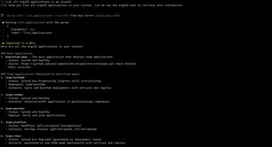 GitOps continuous delivery with ArgoCD and EKS using natural language