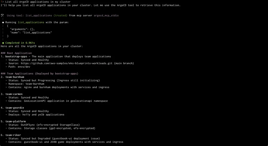 GitOps continuous delivery with ArgoCD and EKS using natural language