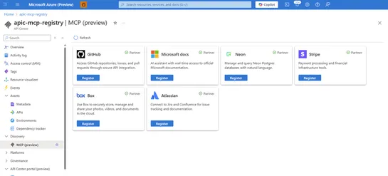 MCP Registry with Azure API Center